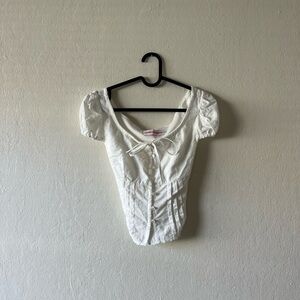 White Puff Sleeve Top